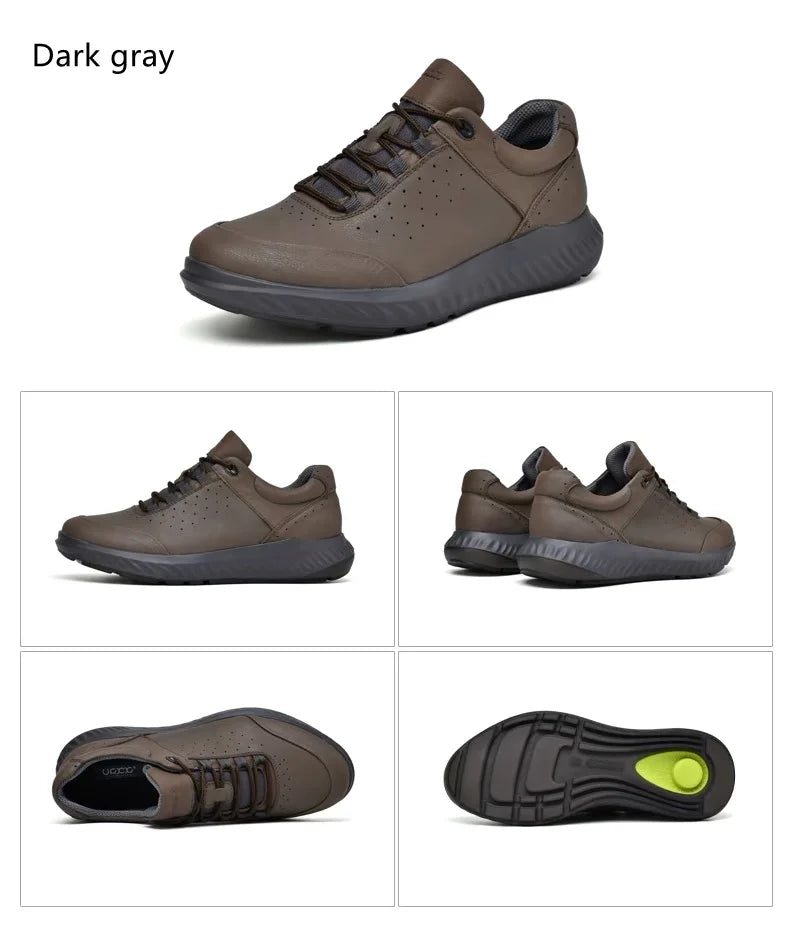 Men Shoes Autumn Winter Sports Casual Genuine Leather Soft Soled Outdoor Hiking Shoes Lightweight Breathable Non Slip Shoes Men