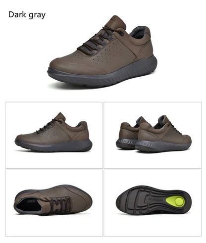 Men Shoes Autumn Winter Sports Casual Genuine Leather Soft Soled Outdoor Hiking Shoes Lightweight Breathable Non Slip Shoes Men
