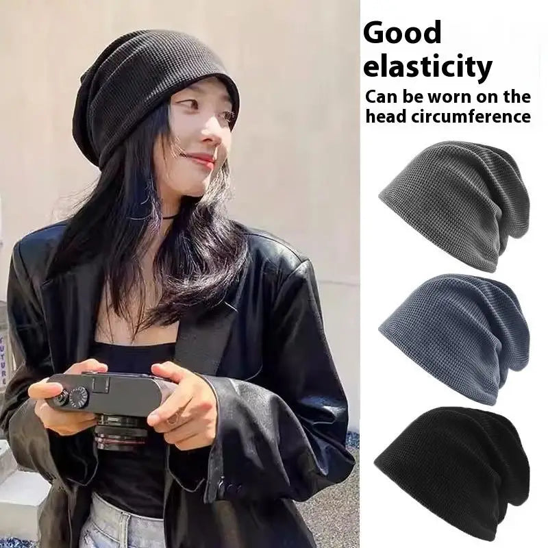 Casual Keep Warm Thin Knit Hat Cute Outdoor Cold Cap Ear Protection Warm Stack Hat For Men Women