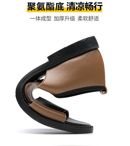 Brand Man Sandals Designer Fashion Leather Casual for Men Summer Comfortable Beach Slippers Outdoor Non-slip Men Sandalias 2026
