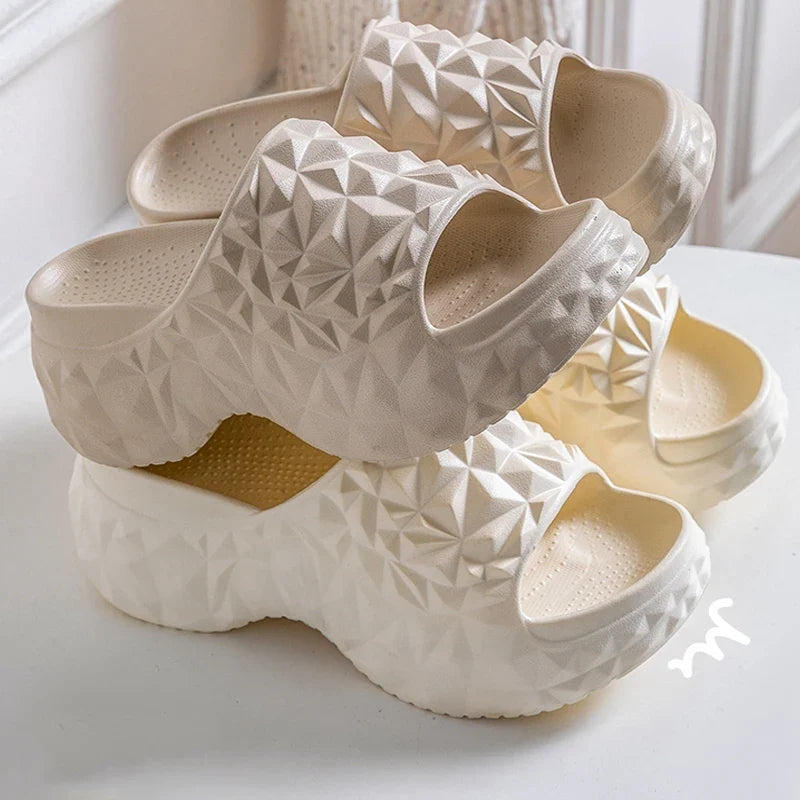 Women's Chunky Platform Slippers Summer Comfort Soft Thick Bottom Slides Woman for Sandals New Open Toe Non-slip Beach Shoes