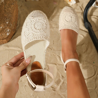 New 2026 Summer Women's Vintage Flats Hemp Rope Bottom Sandals Comfortable Sandals Women's Fisherman Sandals Sandalias De Mujer