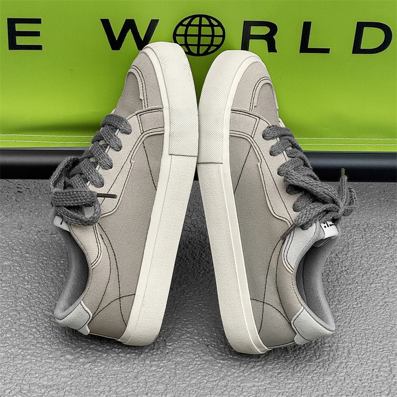 Mens Cowboy canvas Shoes Breathable Trend Mens board Shoes Thick Sole Trend Comfortable student Skateboard Trainers Footwear