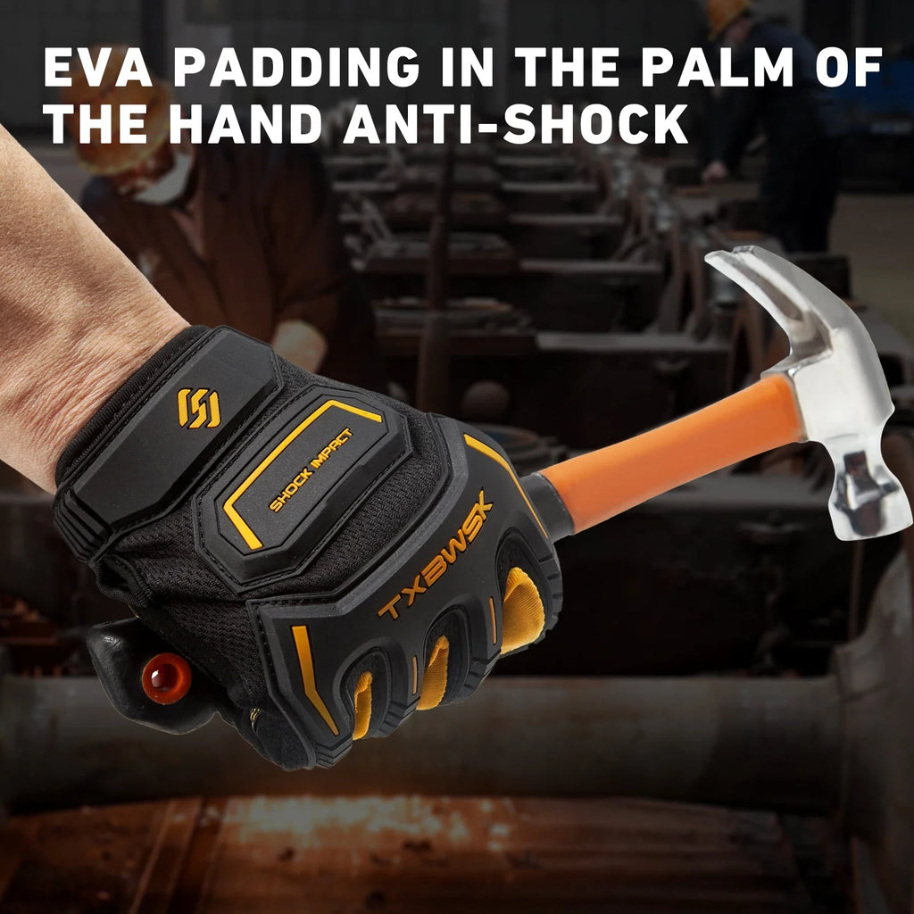 1Pair Work Gloves Men & Women, Utility Mechanic Working Gloves High Dexterity Touch Screen For Multipurpose,Excellent Grip