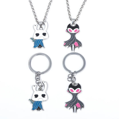 Game Hollow Knight Keychain The Grimm Theater Master Metal Keychain Pendant Game Peripheral Jewelry Unisex Keychain Pendant