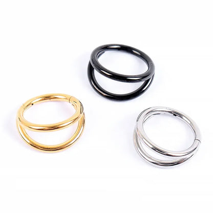 Double Septum Rings Nose Rings Hoops Cartilage Hoop Earring Piercing Nose Open Stacked Hoop Nose Rings 16G 18G 20G 6/8/10mm