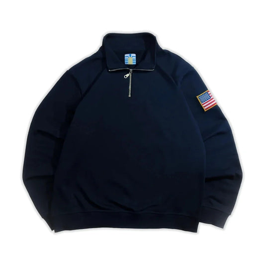 Low-key Style Quarter Zip Pullover Y2k Stand Collar Embroidered Hoodies Sweatshirt Mens Oversize Sweatshirt Hoodie K Pop Clothes