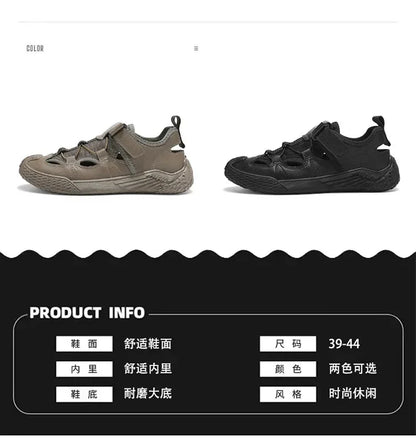 Large Size Sandals for Men, 2026 New Style, Trendy, Versatile, Casual Sports Sandals, Soft-Soled Hollow Beach Shoes for Men