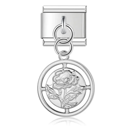 Hapiship 9mm Width Original Daisy Unicorn Angel Cup Santa Claus Italian Charm Fit Bracelet Stainless Steel Jewelry Making DJ050