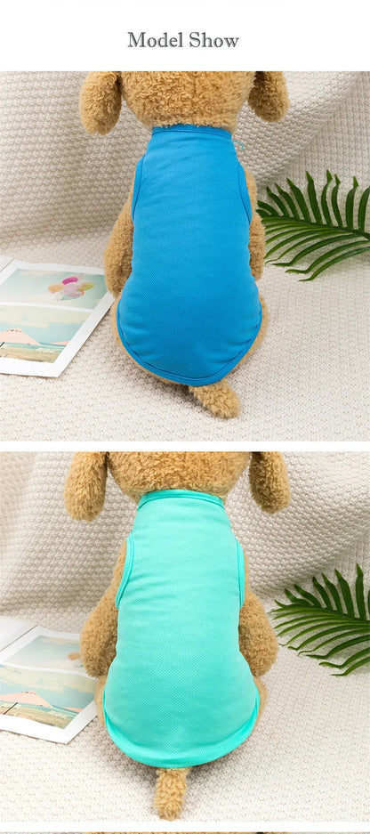 Solid Red Yellow Pet Cat Vest for Small Dogs French Bulldog Puppy Summer Clothes Breathable T shirt Unisex York Dog Pet Products