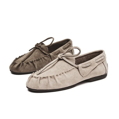 AIYUQI Women Loafers British Style 2026 New Genuine Leather Beanie Shoes Women Flat Non-slip Vintage Slip-on Moccasins For Women