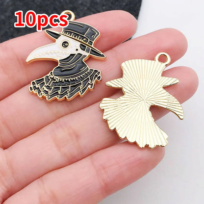 Mix 10/20 pcs of Alloy Enamel Halloween Charms Pendants, Suitable for DIY Necklace, Earring, Keychain Jewelry Making Accessory.