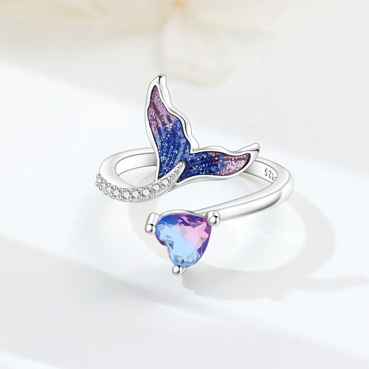 Original 925 Sterling Silver Open Ring Exquisite Panda Dolphin Adjustable Ring Original Daily Fine Jewelry Women Birthday Gifts