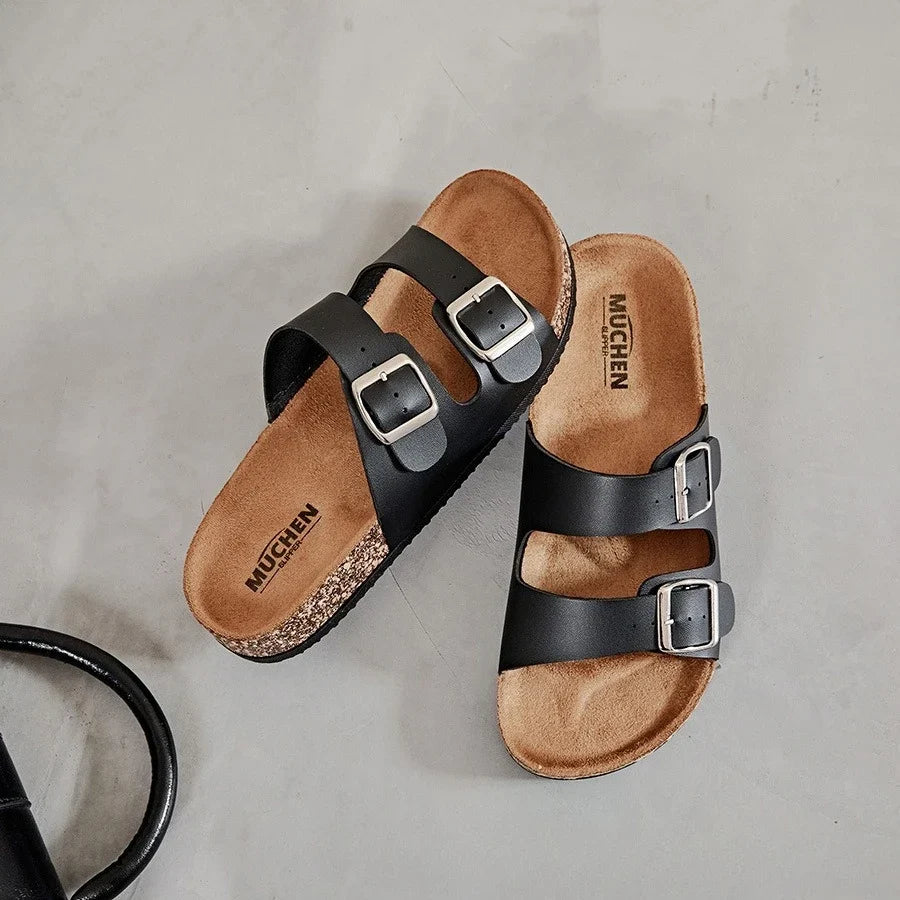 Cork slippers men's summer outerwear new style thick soled wear-resistant Boken shoes fashionable beach sandals 2026