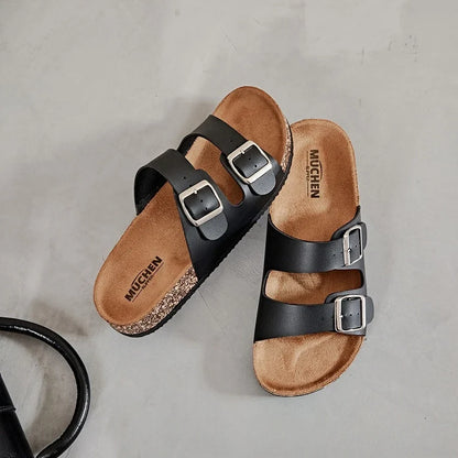 Cork slippers men's summer outerwear new style thick soled wear-resistant Boken shoes fashionable beach sandals 2026