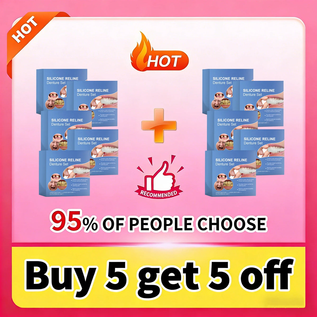 Comfort Fit Full Set Dentures Silicone Fake Teeth Natural Smile Instant Confidence Oral Care for Adults
