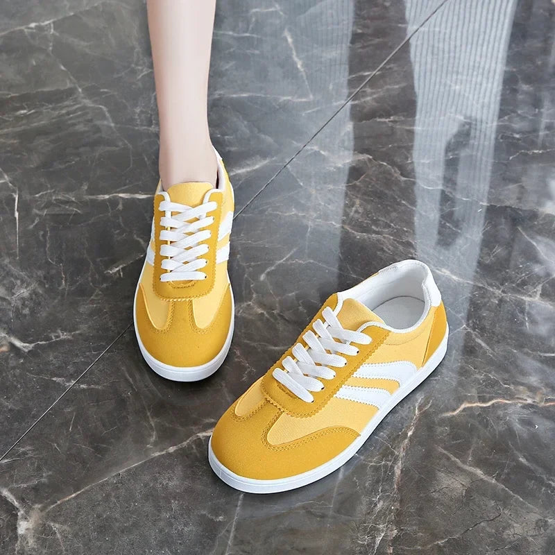 Women Tennis Sneakers Flats Ladies Fashion Mixed Colors Lace-up Vulcanized Shoes Spring Autumn Woman Outdoor Trainers Footwear