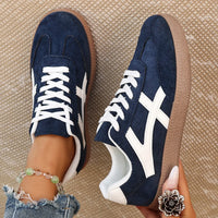 Women Sneakers 2026 Fashion Casual Flats Vulcanize Shoes Round Toe Lace Up Comfortable Flat Shoes for Women Zapatos De Mujer