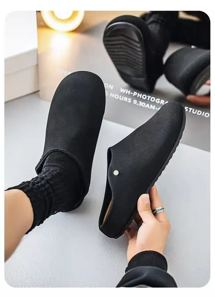 Unisex Closed Toe Mule Slippers Spring Autumn Slip On Soft Sole Casual Shoes for Outdoor Office Home