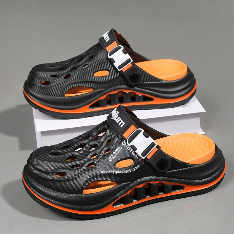 2026 New Men's Holes oes Summer Thi Bot Anti-Slip Driving Beach Slippers Spor Casual EVA Injection Moulding Footwear