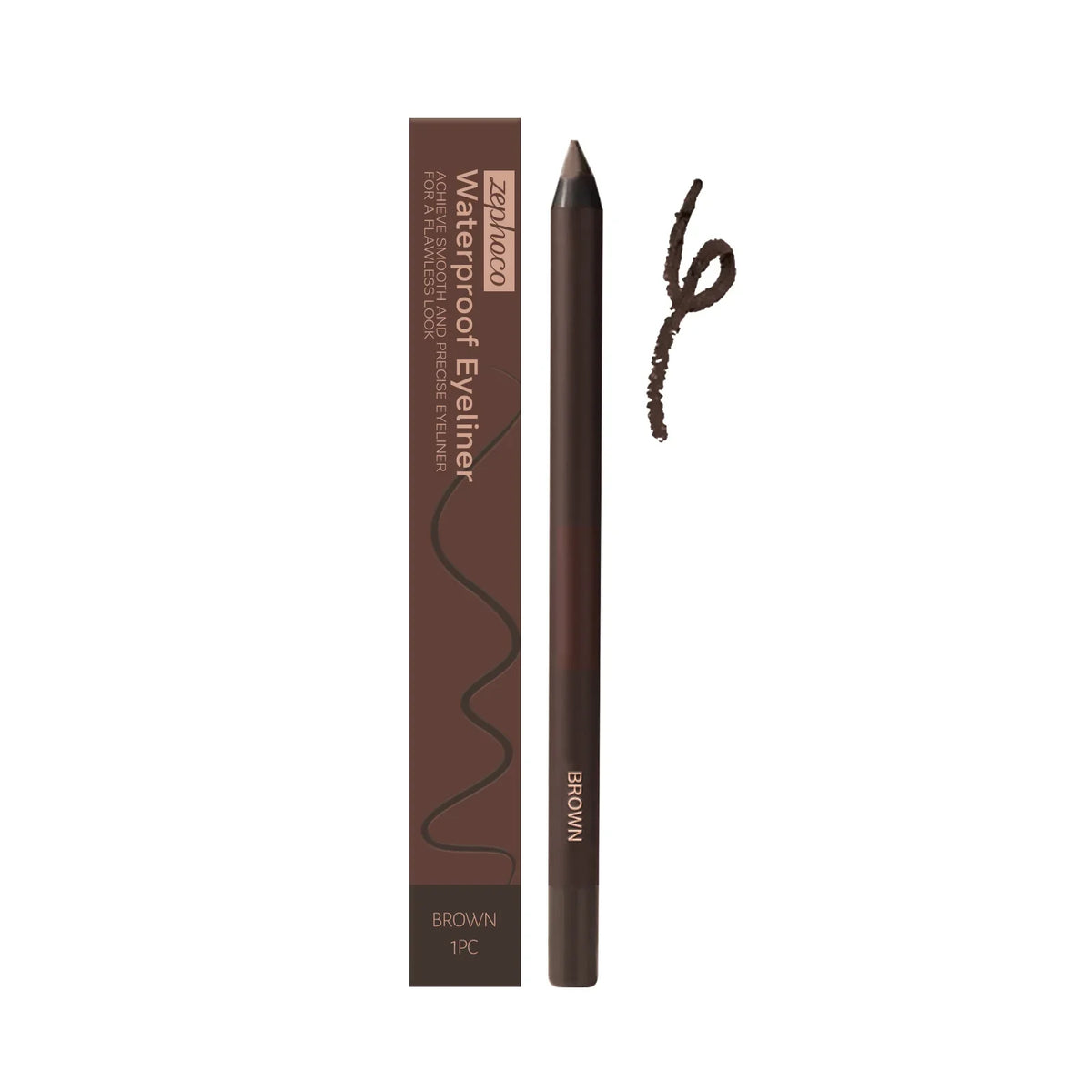 Zephoco Brown Eyeliner Pencil Waterproof Sweatproof Long Lasting Easy to Color Smooth Soft Gel Eyeliner Pencil Eye Makeup Set