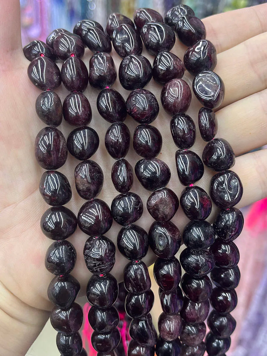 Natural Crystal Garnet Conformal Stone Irregular Faceted Loose For Jewelry Making DIY Necklace Bracelet 15''6-8mm 8-10mm