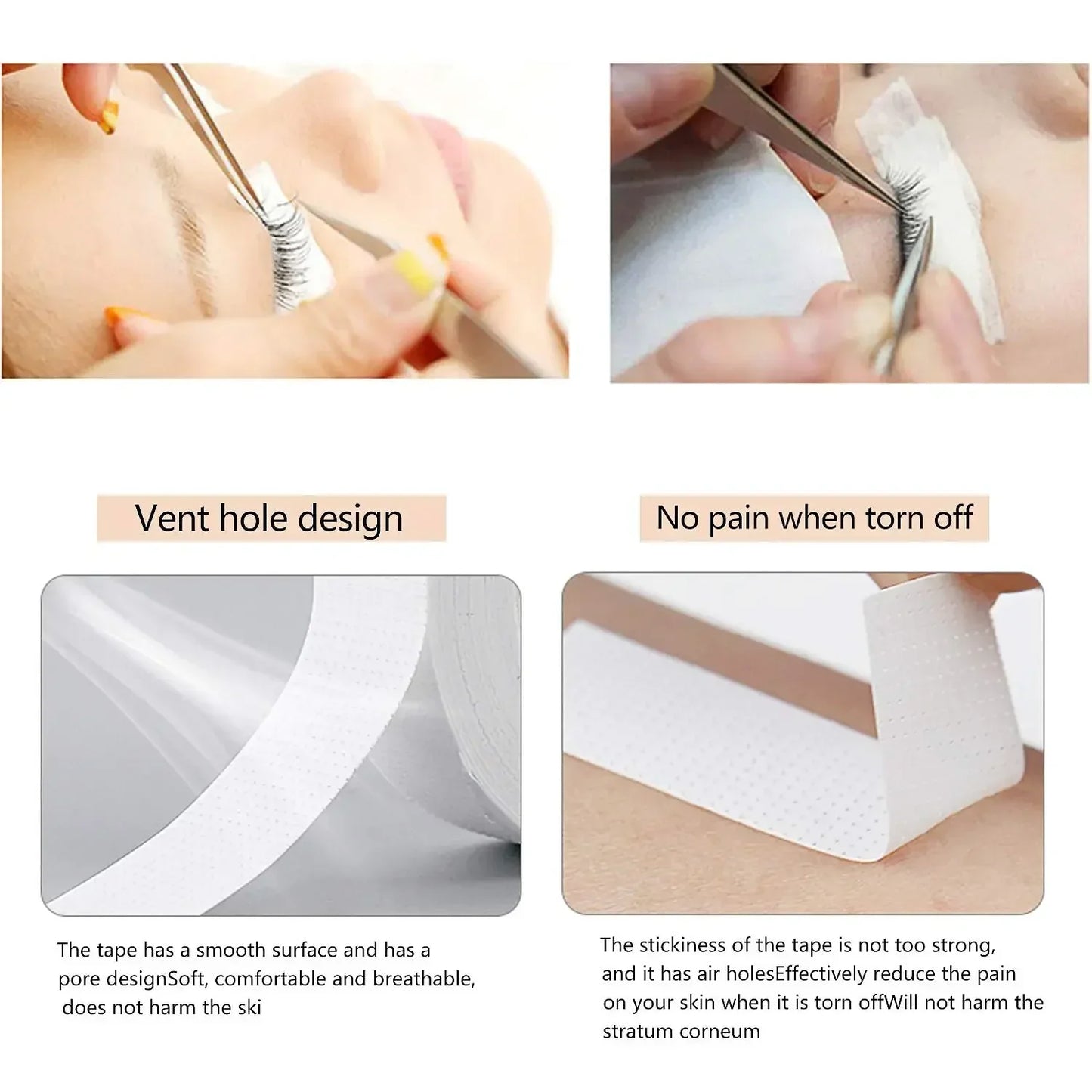 2/3/5 /6Rolls Lint Free Under Eye Pads Breathable Insulating Tape for Eyelash Extension  Non-woven Tape Paper Eyelash Patch