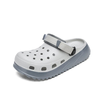 Casual Clogs Men 2026 New Trendy Summer Beach Sandals for Men Thick-bottom EVA Garden Shoes Closed-toe Fashion Slippers for Men