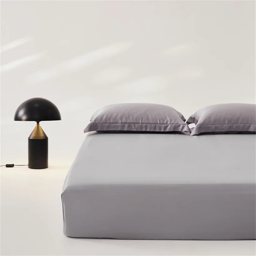 3pcs Set 100% Mulberry Silk Bed Sheet Set with 1pc Fitted Sheet and 2pcs Pillowcase Mattress Cover for Double King Queen Size