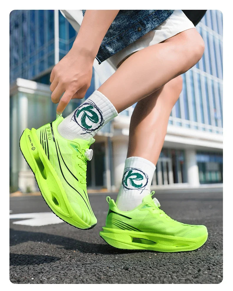 2026 Running Shoes Carbon Board Marathon Men Sports Breathable Lightweight Women's Comfortable Athletic Nonskid Casual Sneakers