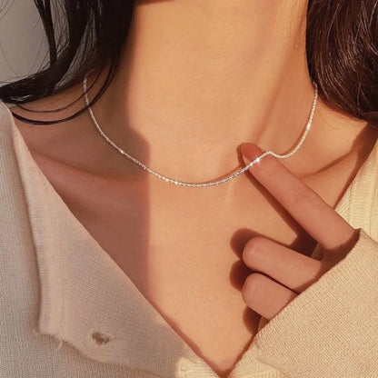 Starry Sky Sparkling Necklace, Women's Clavicle Chain Bracelet, Simple Sparkling Plain Chain, Stackable Design