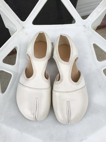 Women Brand Mary Janes Shoes Summer Split Toe Tabi Walking Sneakers Casual Splicing Loafers Designer Ballet Flats Shoes балет
