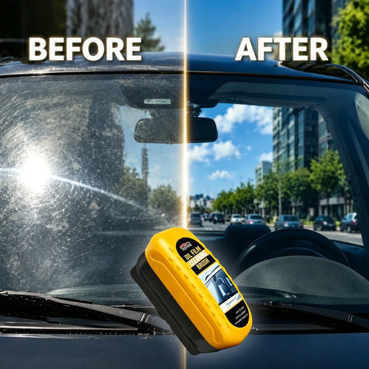 High Efficiency Car Windshield Oil Stain Remover Brush, Clear Bright Auto Glass Oil Film Cleaner