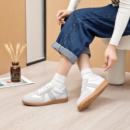 AIYUQI Women's Sneakers 2026 New Genuine Leather Ladies Moral Training Shoes Casual Spring Flat Shoes Women
