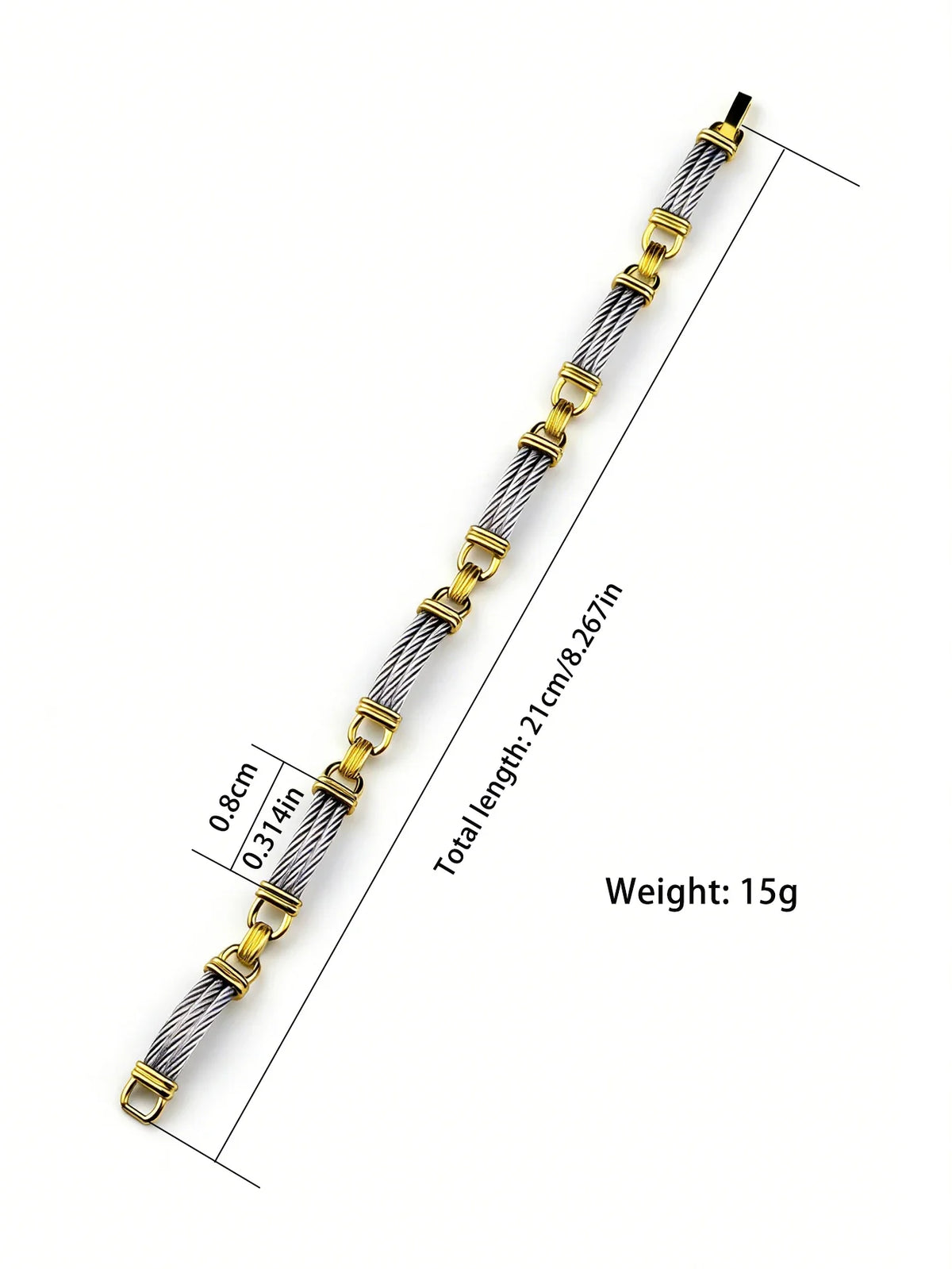 Unisex Stainless Steel Cable Bracelet: Designer-Inspired Twisted Cable, Classic and Elegant, with a Stainless Steel Clasp