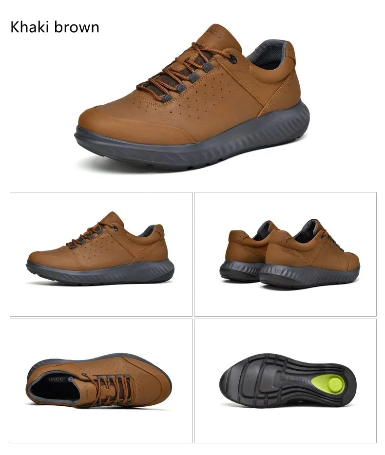 Men Shoes Autumn Winter Sports Casual Genuine Leather Soft Soled Outdoor Hiking Shoes Lightweight Breathable Non Slip Shoes Men