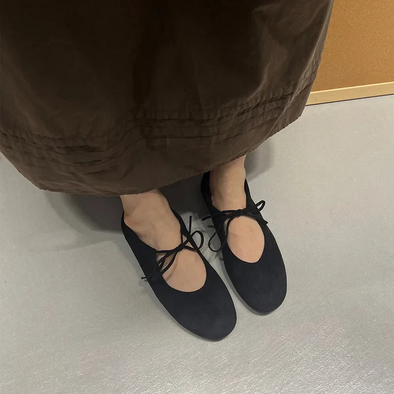 Fashion Butterfly-Knot  Women Flats With Shoes Casual Female Soft Footwear Round Toe Ladies Flats Slip On Shoes