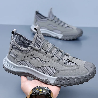 Oulylan Men's Summer Breathable Hollow Mesh Wading Shoes 2026 Outdoor Hiking Climbing Non-Slip Sport Sneakers Size 39-44