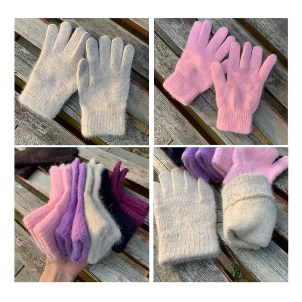 Fashion Elastic Outdoor Warm Thick Winter Gloves Mittens Full Finger Gloves