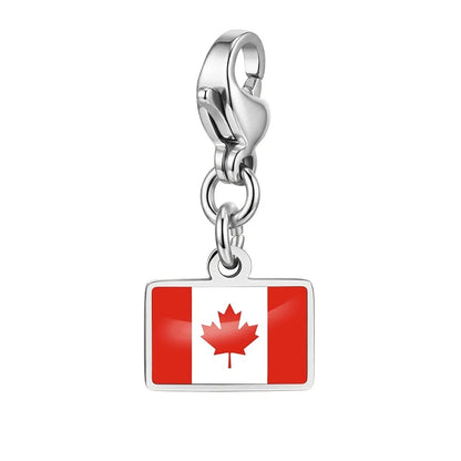 10mm Country Flag Charms Pendant Necklace Bracelet Keychain Bagchain Stainless Steel  Jewelry A Commemorative Gift For A Friend