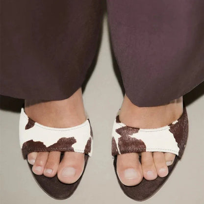 Summer Vintage Fashion Thin Low Heels Mules Slippers Women Design Female Sandals Slide Ladies Shoes Zapatos De Mujer