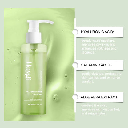HOYGI Hyaluronic Acid Cleanser Oil Control Blackhead Remover Facial Skin Pore Cleansing Gel Brightening Exfoliating Face Wash