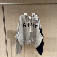 PROJECT G/R 2026 Patchwork ARMY Vintage Damaged Cardigan Pullover Men Women Best Quality Hoodie
