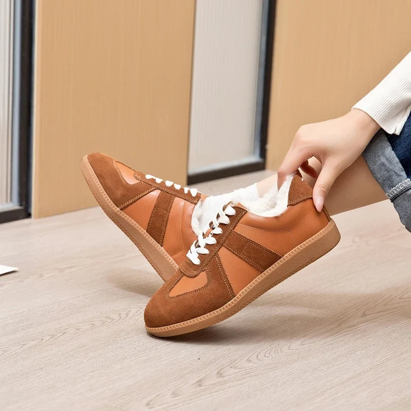 AIYUQI Women's Sneakers 2026 New Genuine Leather Ladies Moral Training Shoes Casual Spring Flat Shoes Women