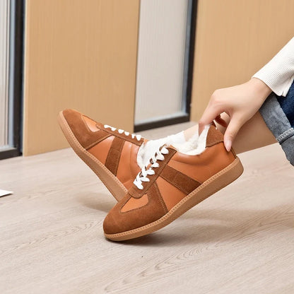 AIYUQI Women's Sneakers 2026 New Genuine Leather Ladies Moral Training Shoes Casual Spring Flat Shoes Women