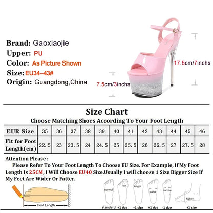 7Inch Runway Style Thin High Heels Europe And America Women Platform Sandals 2025 New Summer Night Club Shoes For Woman Big Size