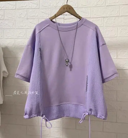 White Hoodie Women Long Sleeve Drawstring Casual Sweatshirts
