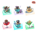 6-Piece/Set DIY Diamond Painting Kit Birthday Card Kit, Unique Flower Pattern Design, Rhinestone Diamond Painting Art Mosaic Pos