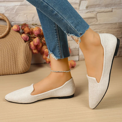 Women Flats Pointed Toe Solid Color Flats for Women Spring/autumn Casual Comfortable Leopard Brown Flat Heel Shoes