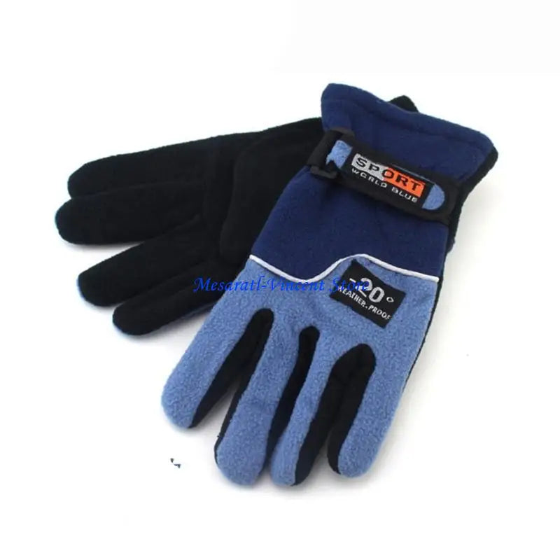 A70F Winter Warm Thermal Motorcycle Gloves Fleece Mittens For Women Men Snow Sports Hiking Back Windproof Lightweight